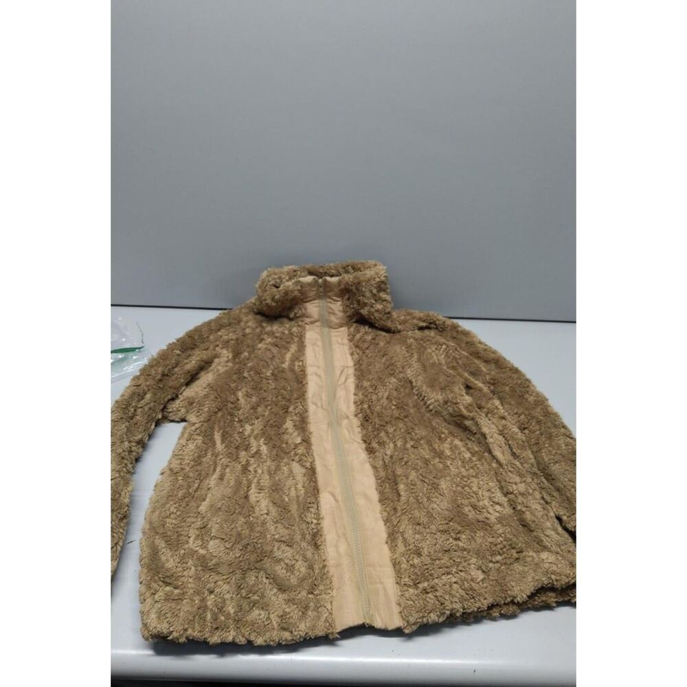 Brown Sherpa Zip-Up Cropped Jacket - Picture 2 of 5
